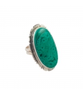 BIG NATIVE AMERICAN NAVAJO RING, SILVER AND AZURITE , FOR WOMEN AND MEN