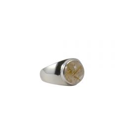 INDIAN RING SILVER 925 AND QUARTZ RUTILE FOR WOMEN